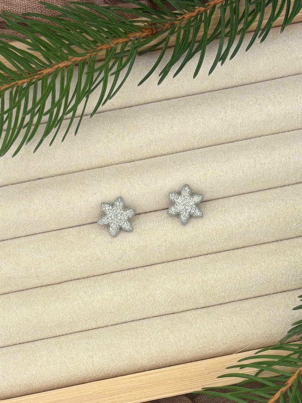 Silver Snowflake Studs