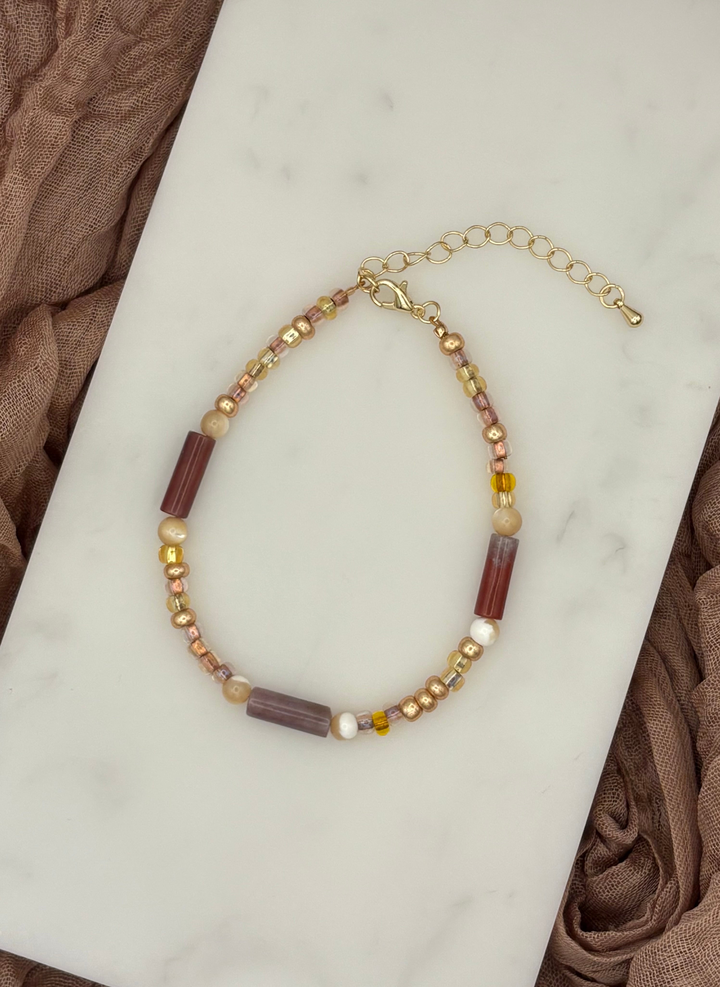 Mauvelous Beaded Bracelet