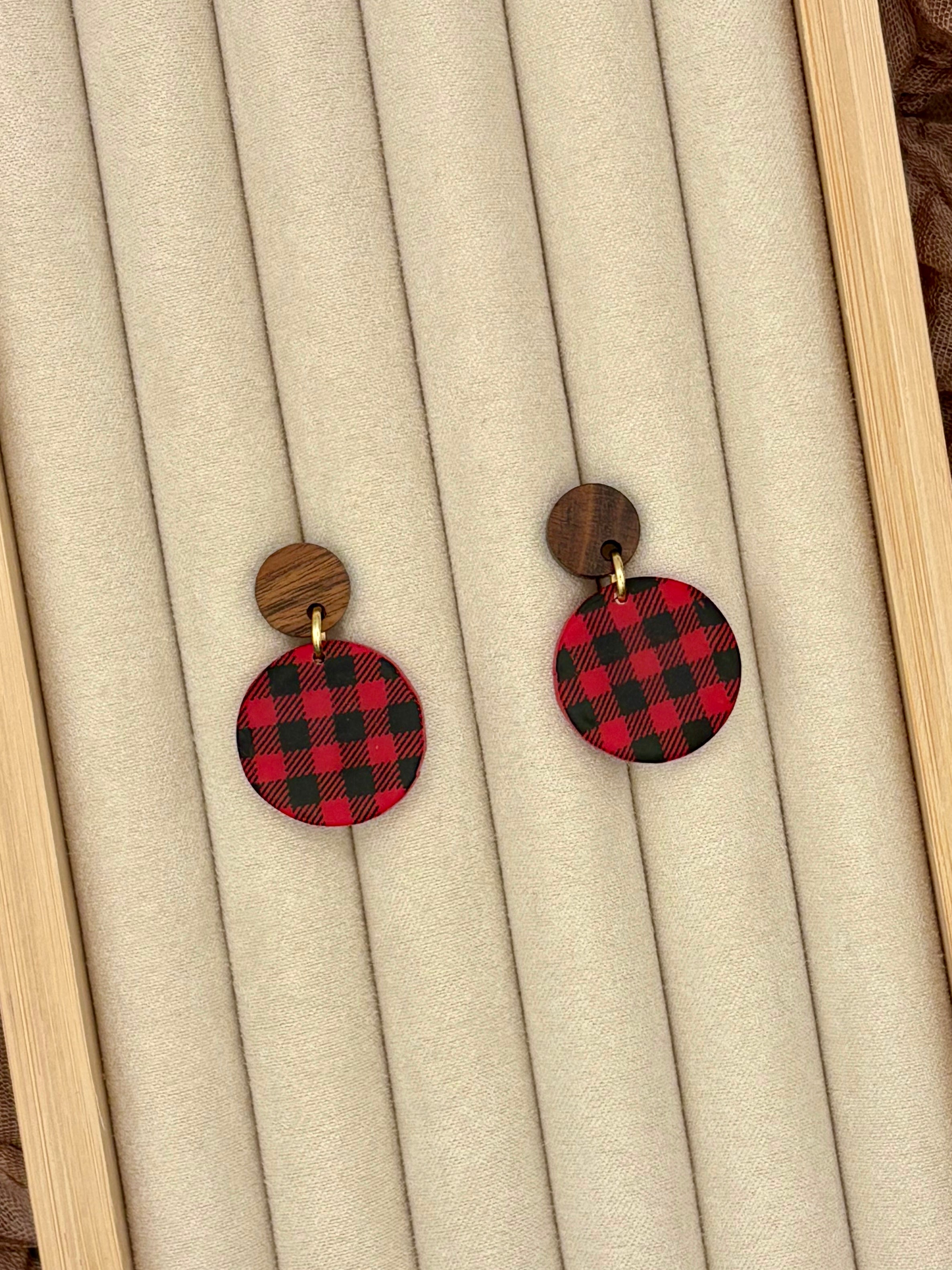 Gingham Circles Earrings