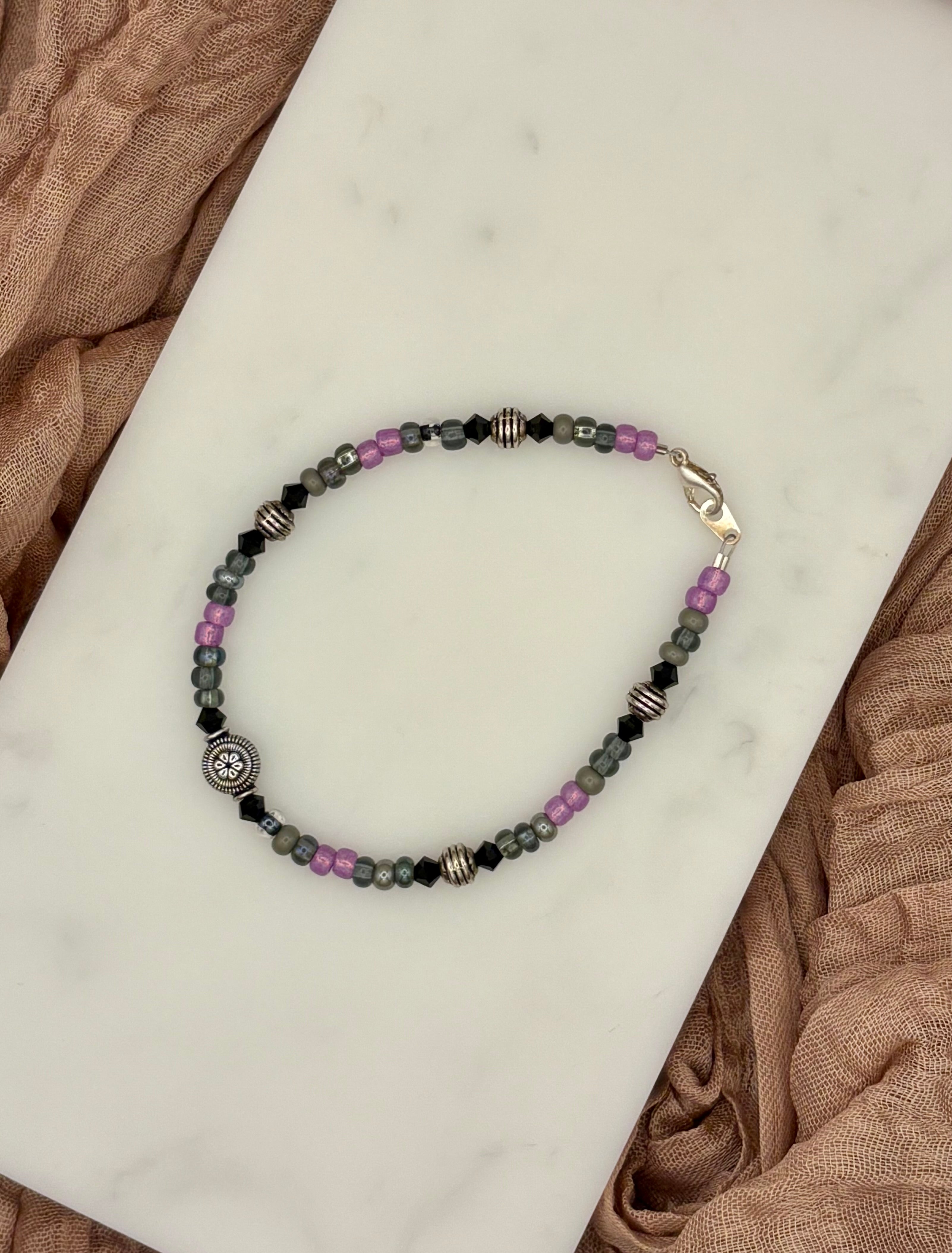 Smoky Twilight Beaded Bracelet